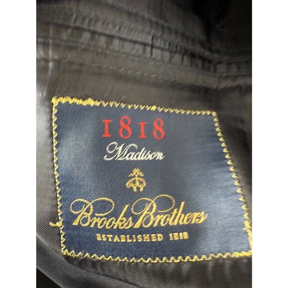 Brooks Brothers Mens Size 41L/35 100% Wool Blazer Jacket Black Long Sleeve - Picture 8 of 11